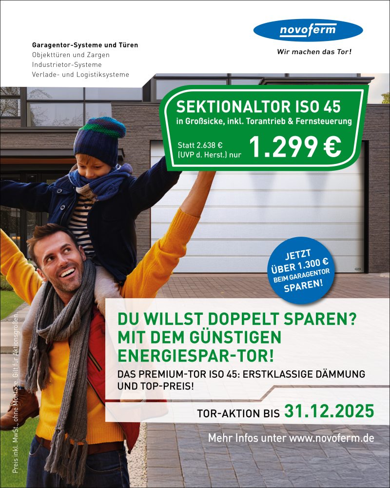 Novoferm Garagen-Sektionaltor ISO 45 - Aktion Premium-Sektionaltore